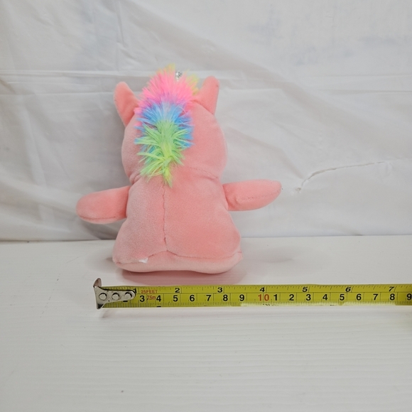 Fuzzy Friends Plush Baby Unicorn Stuffed Animal 6" Plush Glitter Horn Pink Plush - Picture 6 of 8